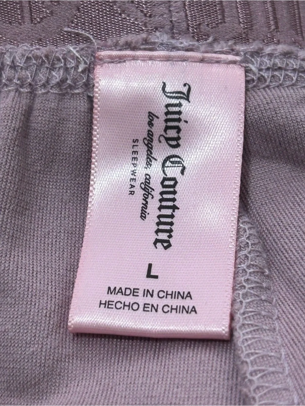 Juicy Couture Velour Crop Hoodie Pants Set Womens L Mauve Y2K Athleisure Sparkle